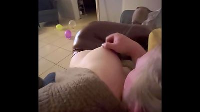 My naughty leather chick secretly filmed on the couch