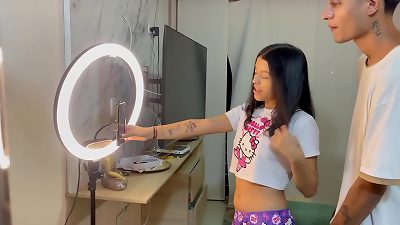 I help my tiny stepsister with her social media and I end up plowing her rock hard in the ass.