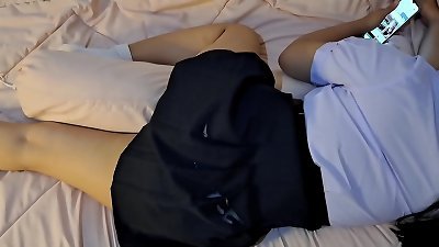 taunting my girlfriend, breaking into her skirt