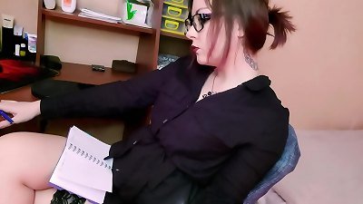 beautiful teacher passionate play twat sex toy after Checking Homework
