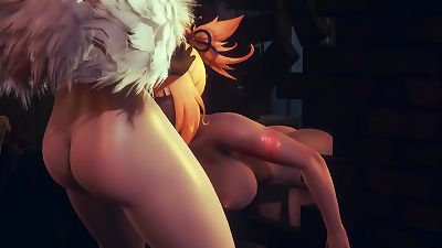 Genshin influence manga porn - Ninnguang hermaphroditism and Ayaka pulverizing Yoimiya - chinese chinese manga anime Film Game porno