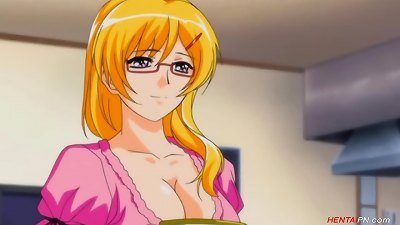 teen neighbor drills towheaded stepmom-to-be Chiyo | hentai Uncensored