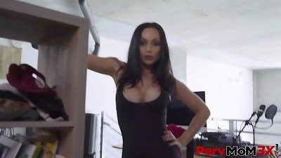 PervMoM3X - Stepmom Crystal Rush unsheathes her awesome tits, and just like that, her stepsons shaft is rising like a souffle in an oven.