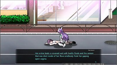 Blazing Angel Mistletear [PornPlay anime porn lovemaking game] Ep.4 heroine ends up topless in the public street