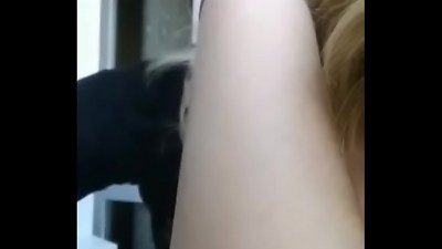 cute russian in cock-squeezing leggings shows her perfect bra-stuffers