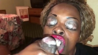 grandma a throat goat and she caught the ball sack