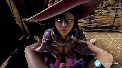 Genshin Impact: Mona Blowjob/ tit fucking