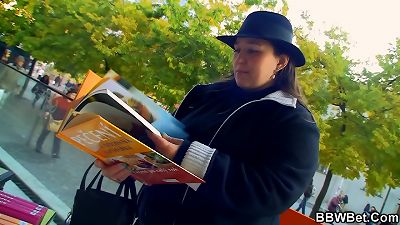 ample arse plumper rides strangers fat dick