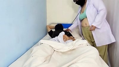 Muslim plumper doctor ass-fuck fucked by Desi indian Patient, medic rocks Cowgirl style assfuck On firm bone with loud moans, hindi xxx Desi doctor Series | Netu and hubby