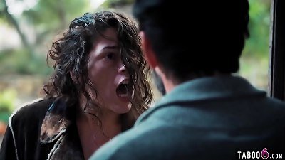 Street woman Victoria Voxxx finds a used condom in the rubbish of a husband