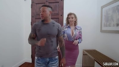 mischievous Sara Jay shrieking So loud While riding Eddie Jaye's gigantic long Cock!