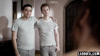 couple youthful angry brothers Ricky Spanish and Alex Jett double pulverize their own way aged mummy Syren De Mer to extract their frustrations!