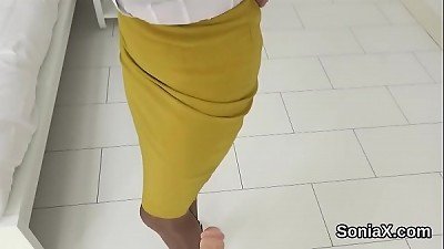 Unfaithful english elderly damsel sonia demonstrates off her huge boobs