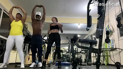 two wild students and a insatiable wild coach to shove the penis on them