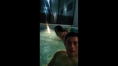 I invite my buddy to swim, I end up blowing my cock