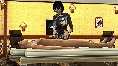 son blackmails his mom for an erotic rubdown after he caught her being a massagist  | asian mommy And son-in-law