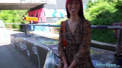 Public Agent Pretty face bubble booty and raw vag public bang-out