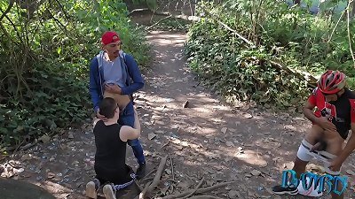 security cameras catch males tearing up in the forest part couple (COMPLETE ON RED)