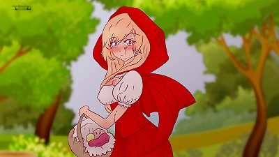 tiny red riding hood scolded a freak who fucked a tree and let him know a woman's figure !Hentai toon Parody !