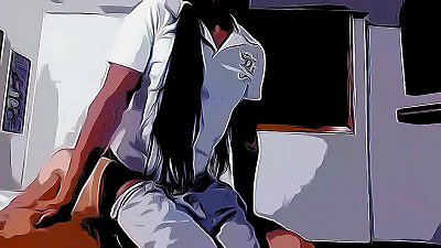 school chick gets romped by her physics professor to pass the subject, since she is late in all the activities, she gives him her fat and stunning ass.