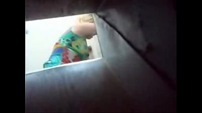 Bad man caught his mature mother finger-tickling in bathroom