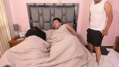 humping my hottest friend's bf bareback while he sleeps and almost discovers us, fucked in his own bed.