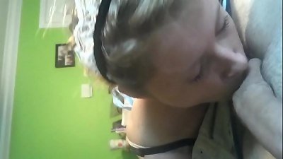 blond teen maid oral job